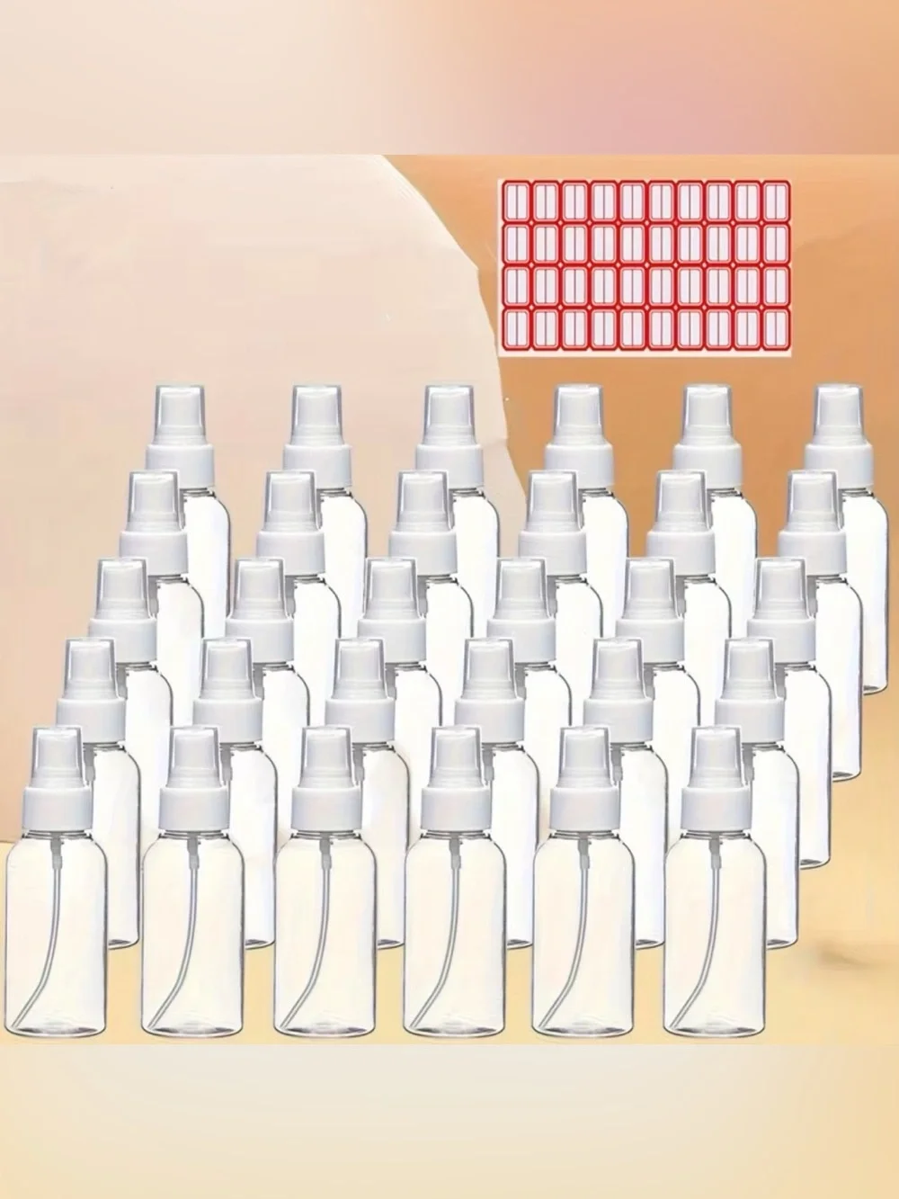 30pcs Blank Clear Spray Bottles with White Caps 1oz- Multipack
